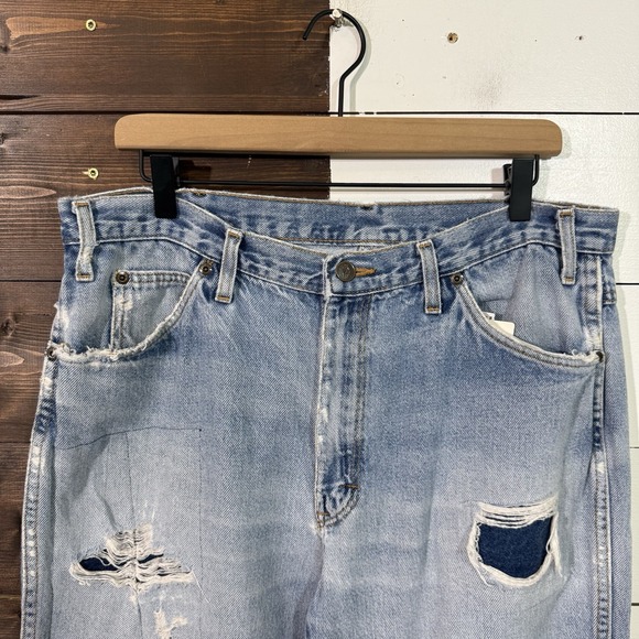 Vintage 90s Dickies Distressed Denim Jeans 34x26.5 - Picture 3 of 7